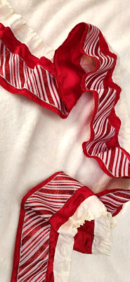 Three Layered Christmas Ruffle for Tree Skirt or Table Skirt 67'' long gathered