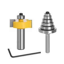 6PCS Rabbet Router Bit Slotting Joinery with Bearings Interchangeable 1/2 12mm