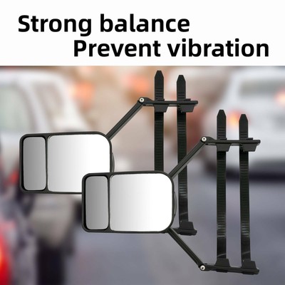 2X Universal Car Side Mirror Wide Angle Dual View Trailer Tow Extension