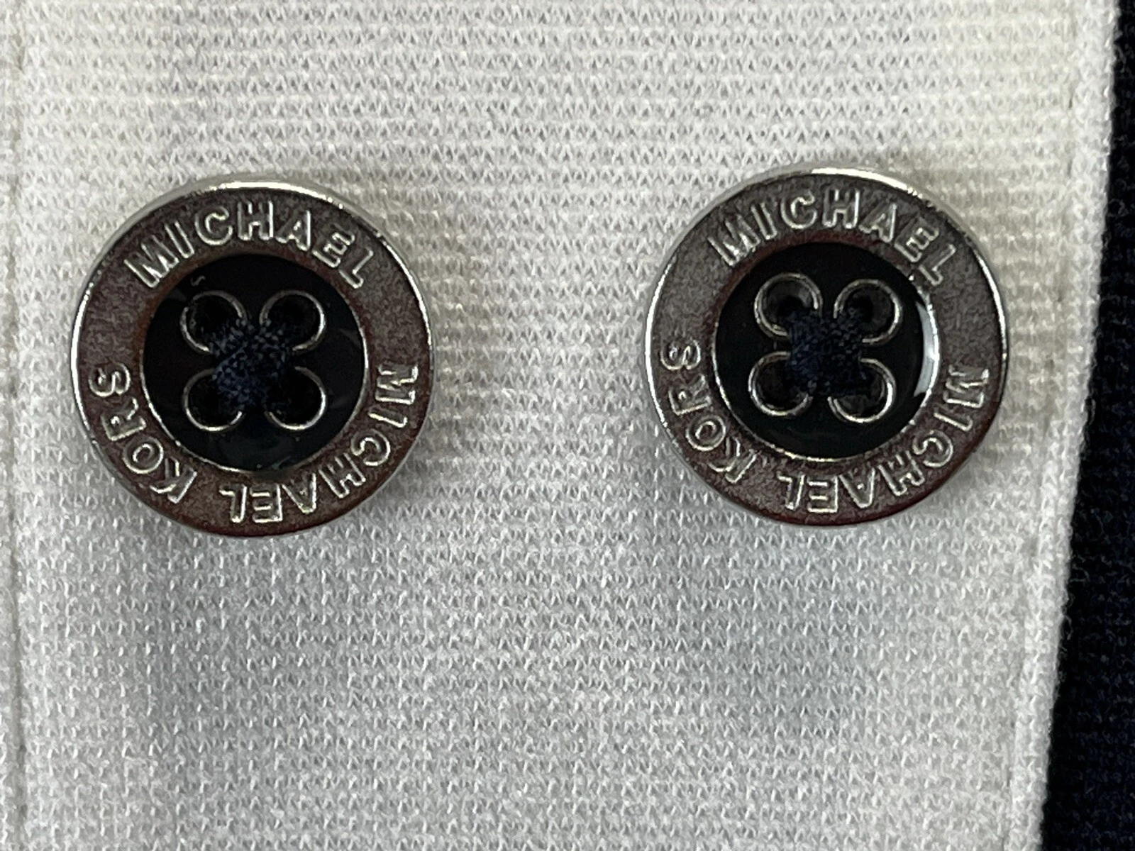 NUOVO! Abito in guaina Michael Kors 6p Petite Navy Finiture Bianco Bottoni Senza Maniche