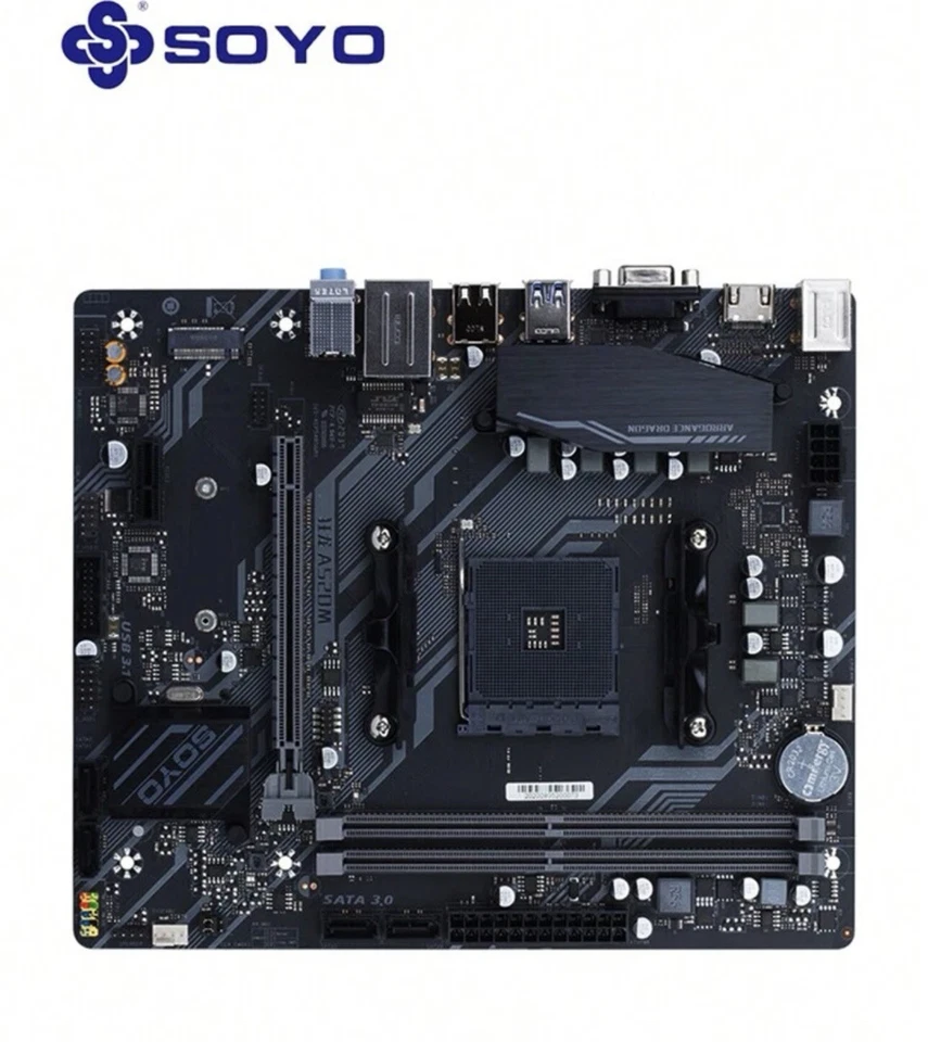 SOYO A520M Gaming motherboard(AM4 AMD/A520/Micro ATX/An M.2 /SATA 6Gb/s/USB 3.0 - Image 2 of 4