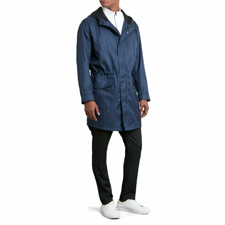 Kenneth Cole Reaction Blue Pinstriped Hooded Jacket  - Image 2 of 4