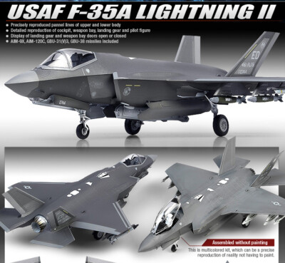 Academy 1/72 USAF F-35A Lightning II MCP Aircraft Plastic model