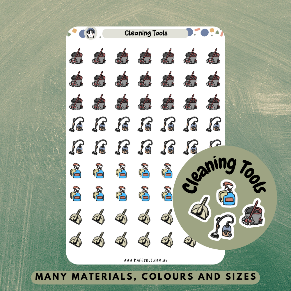 Cleaning Household Tools Planner Stickers