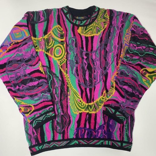 COOGI Knit Sweater Vivid Pink Yellow 