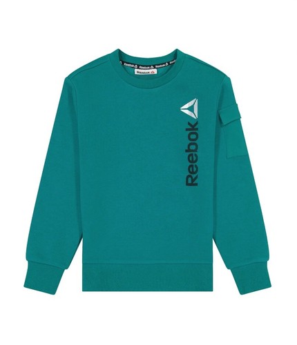 Reebok Boy's Athletic Fleece Crewneck XXL 18 Quetzel Green Pullover Sweatshirt - Picture 2 of 11