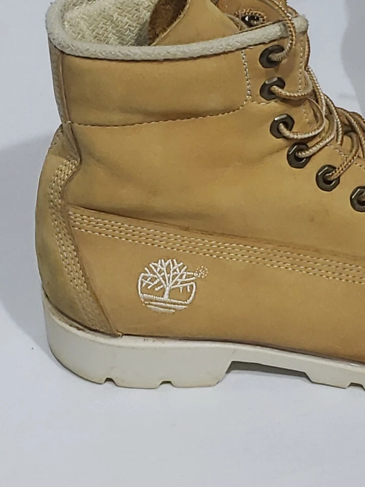 Timberland Botas de Gamuza Marrón/Trigo Talla 7M Suela Blanca Foto 3 de 4