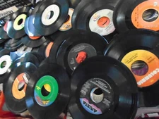 Lot of 100 - 7" 45 RPM Records for Arts Crafts Decor Party Random Vintage Vinyl
