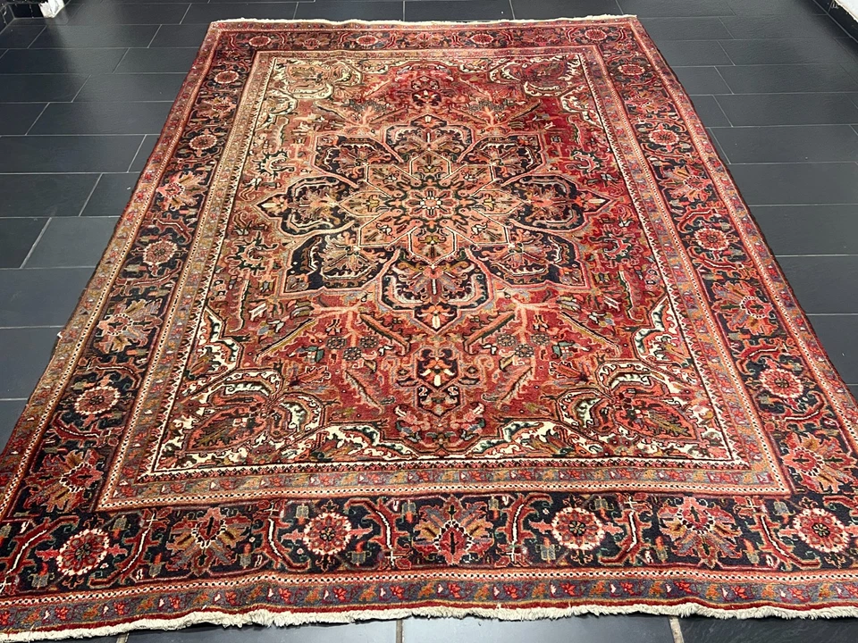 Handgeknüpfter Orientteppich Heriz Art Deco 340x240 cm rug carpet - Bild 4 von 4