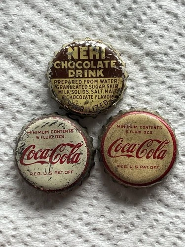 Vintage Vintage  Coca Cola Cork Bottle Caps Set of 2 /chocolate NEHI -3 Total