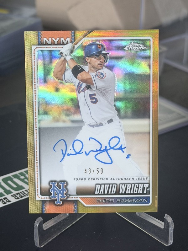 2026 Topps Chrome David Wright Legends Auto /50 Gold Refractor CLA-DW Mets