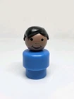 #3 Vintage Fisher Price little people blue African American boy black hair