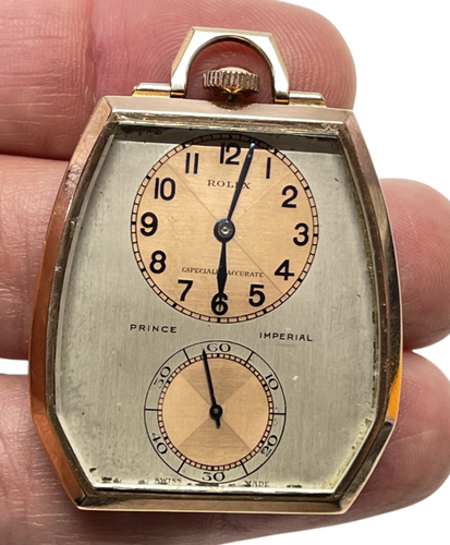 SELTENE Rolex Ultra Prima Prince Imperial Doctors Anhänger Uhr in Roségold gefüllt
