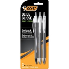 BIC Atlantis Exact Retractable Ball Pen, Fine Point 0.7 mm , Black, 3 Count