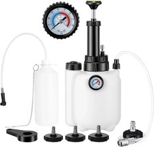 Brake Bleeder Kit with 3L Pressure Pump, 1L Waste Bottle 4 Upgraded Adapters,