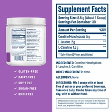 NativePath Creatine Monohydrate Powder with L-Leucine & L-Carnitine-30 Servings