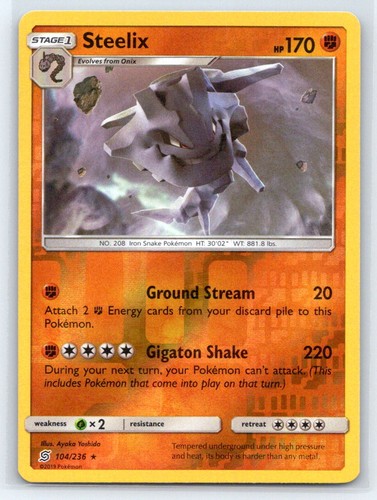 SM - Unified Minds #104/236 Steelix Reverse Holo MP Pokemon