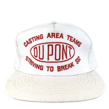 Vtg DuPont Hat Casting Area Teams Logo Made USA Snap Back Trucker Baseball Cap
