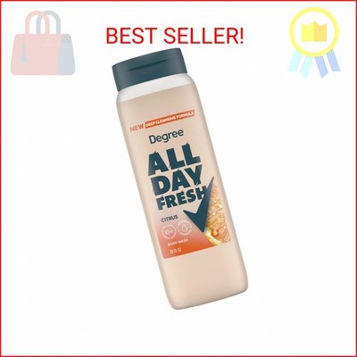 Degree All Day Fresh Body Wash Fresh Citrus Deep Cleansing 20 oz