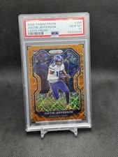 2020 Panini Prizm Justin Jefferson Orange Lazer Rookie Card #398 PSA 10 Vikings. rookie card picture