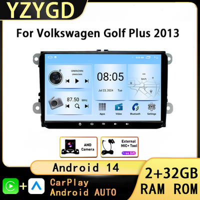 For Volkswagen Golf Plus 2013 CarPlay Android Stereo Multimedia BT Video Player