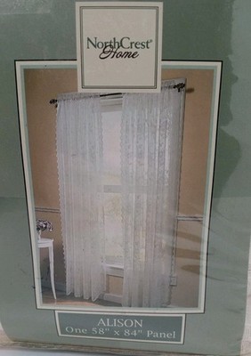 NEW Vintage Northcrest Alison Lace Curtain In Ivory  58'' x84'' Beige