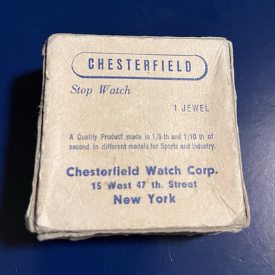 Antique Chesterfield Stopwatch Silver Metal Stopwatches with Box