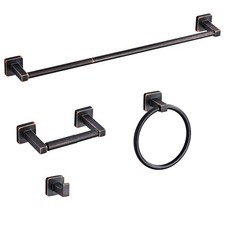 Bathroom Hardware Set 4 Pieces,Oil Rubbed Bronze Bathroom Accessories Set Sta...