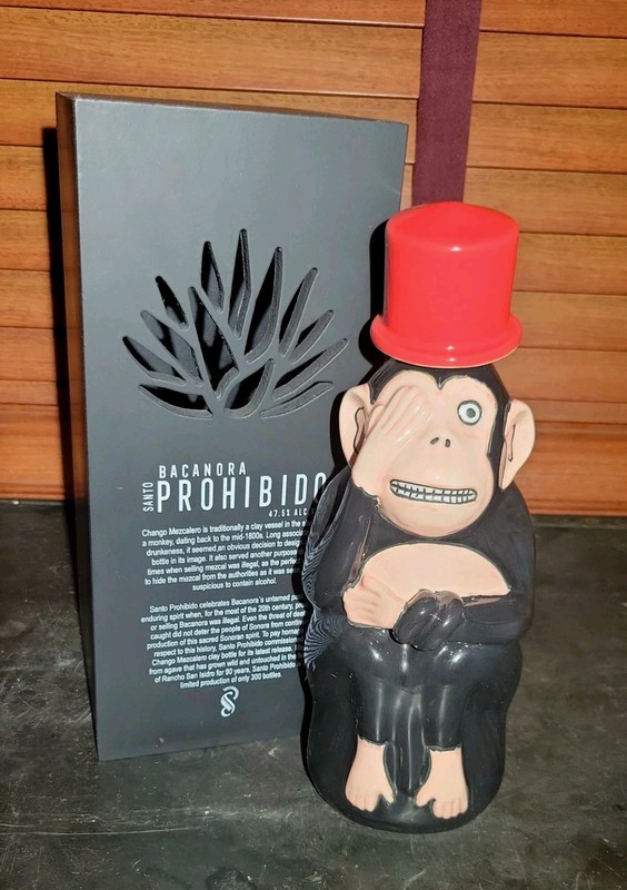 Bacanora Joven Santo Prohibido "See No Evil" Ceramic Decanter
