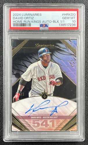 DAVID ORTIZ PSA 10 2024 TOPPS LUMINARIES #HRK-DO HOME RUN KINGS AUTO BLACK 1/1