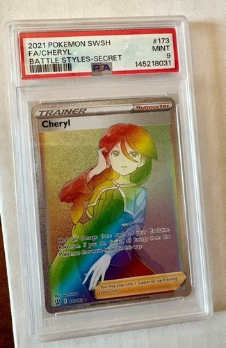 2021 Pokemon Cheryl 173/163 Rainbow Secret Rare PSA 9 Battle Styles