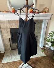 Target Brands Black Strappy A-Line Dress XS Sweetheart Neck Knee Length