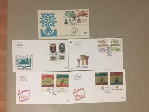 Five Israel fdc with two stamps