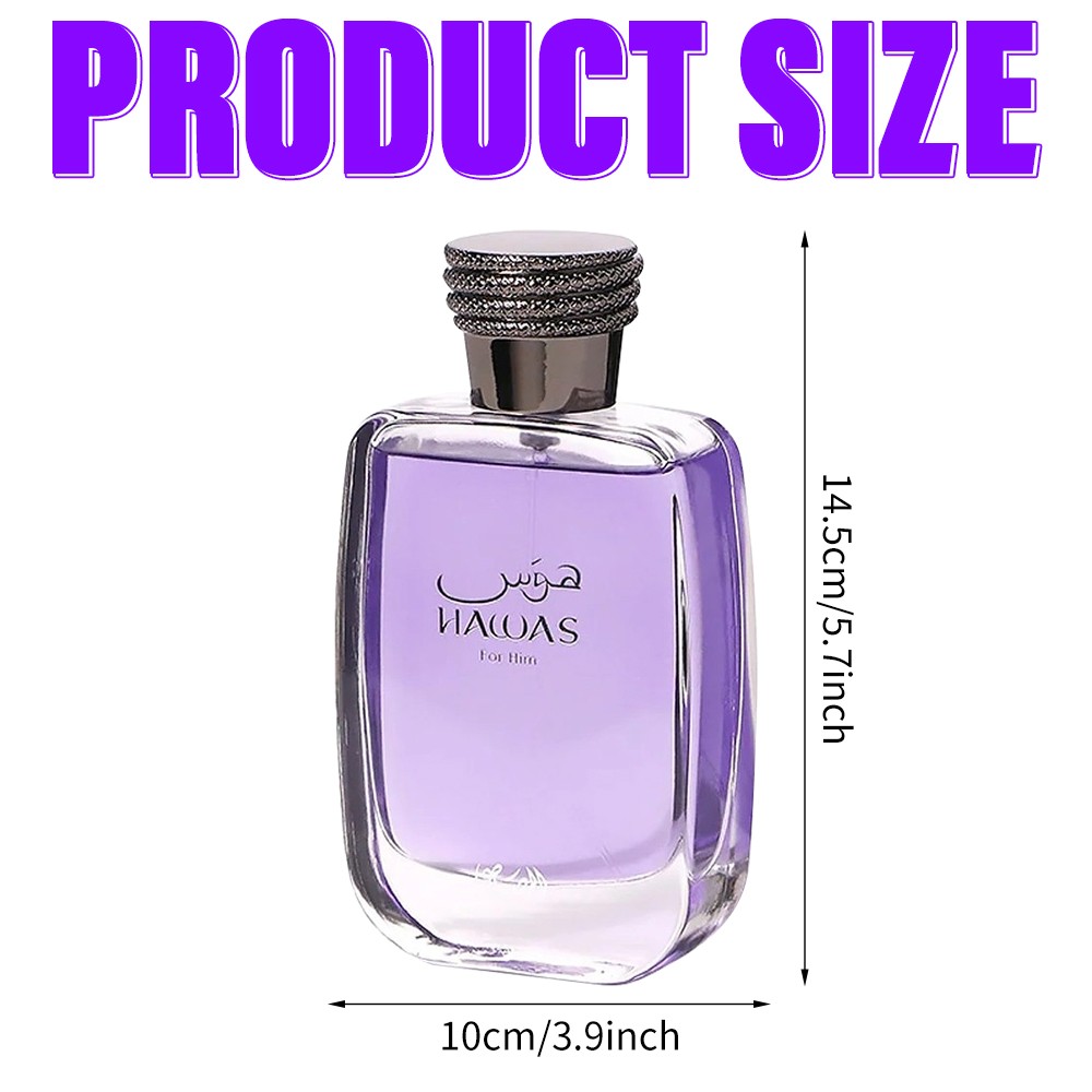 Rasasi Hawas Him for Men Eau de Parfum Spray 3.4 Oz/100 ml -BRAND