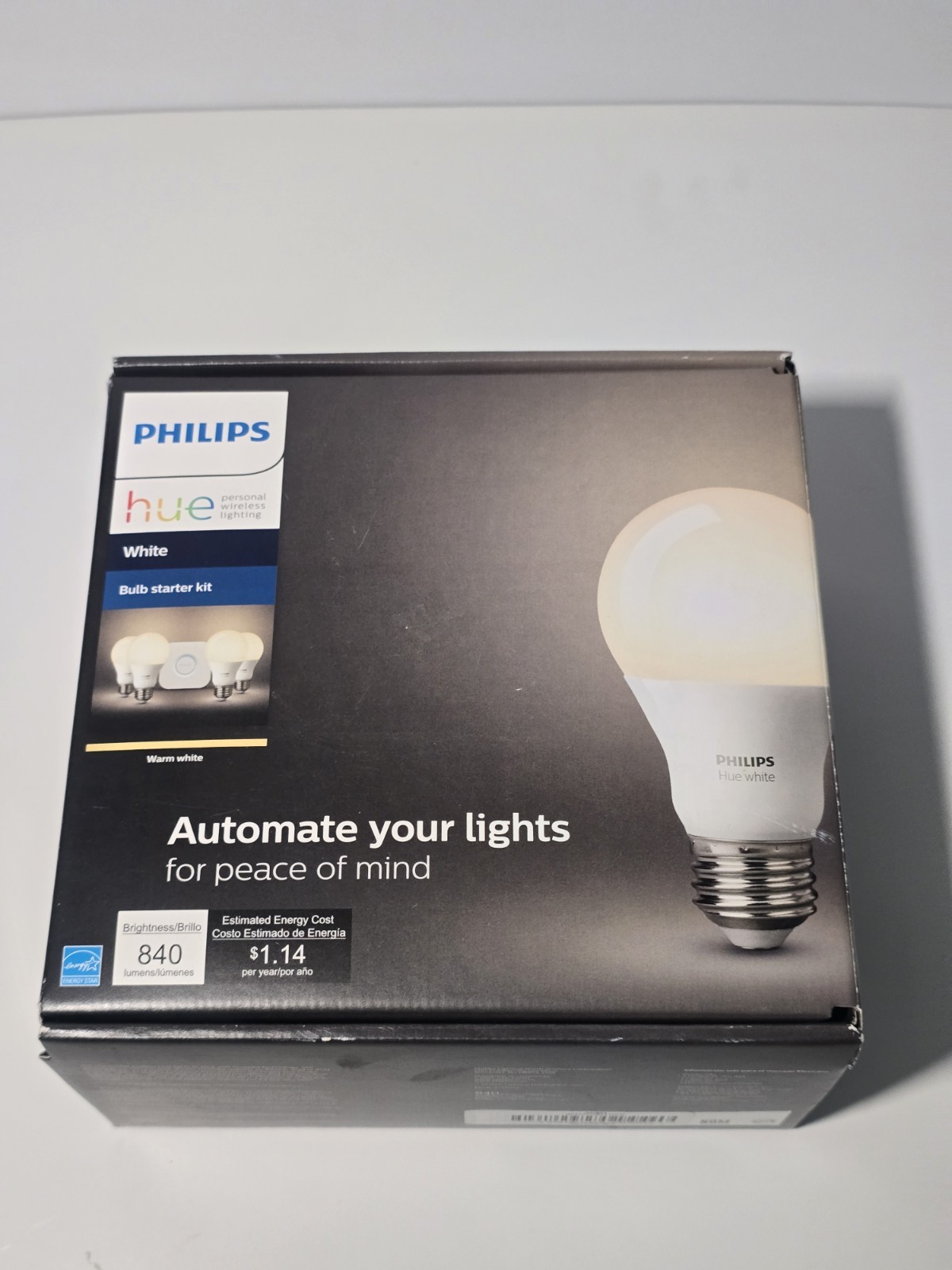 Philips Hue White LED Smart Bulb Starter Kit 4pk New Open Box
