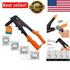 Ergonomic Rivet Gun with 200 Rivets - Ideal for DIY  Professional Use, 10.5"