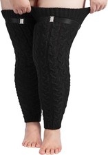 Plus Size Extra Long Leg Warmers Women Winter Knitted Over Knee Thick Thigh High