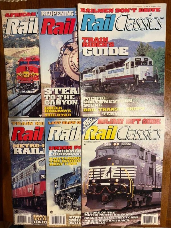 Rail Classics Magazine Complete 1997 Volume 26 Set of 6 (January - December)