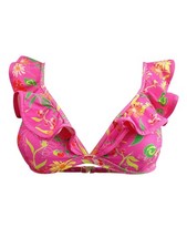 Kate Spade New York Women's Ruffled-v-Neck Swim Top Swimsuit S, Pink Flash 