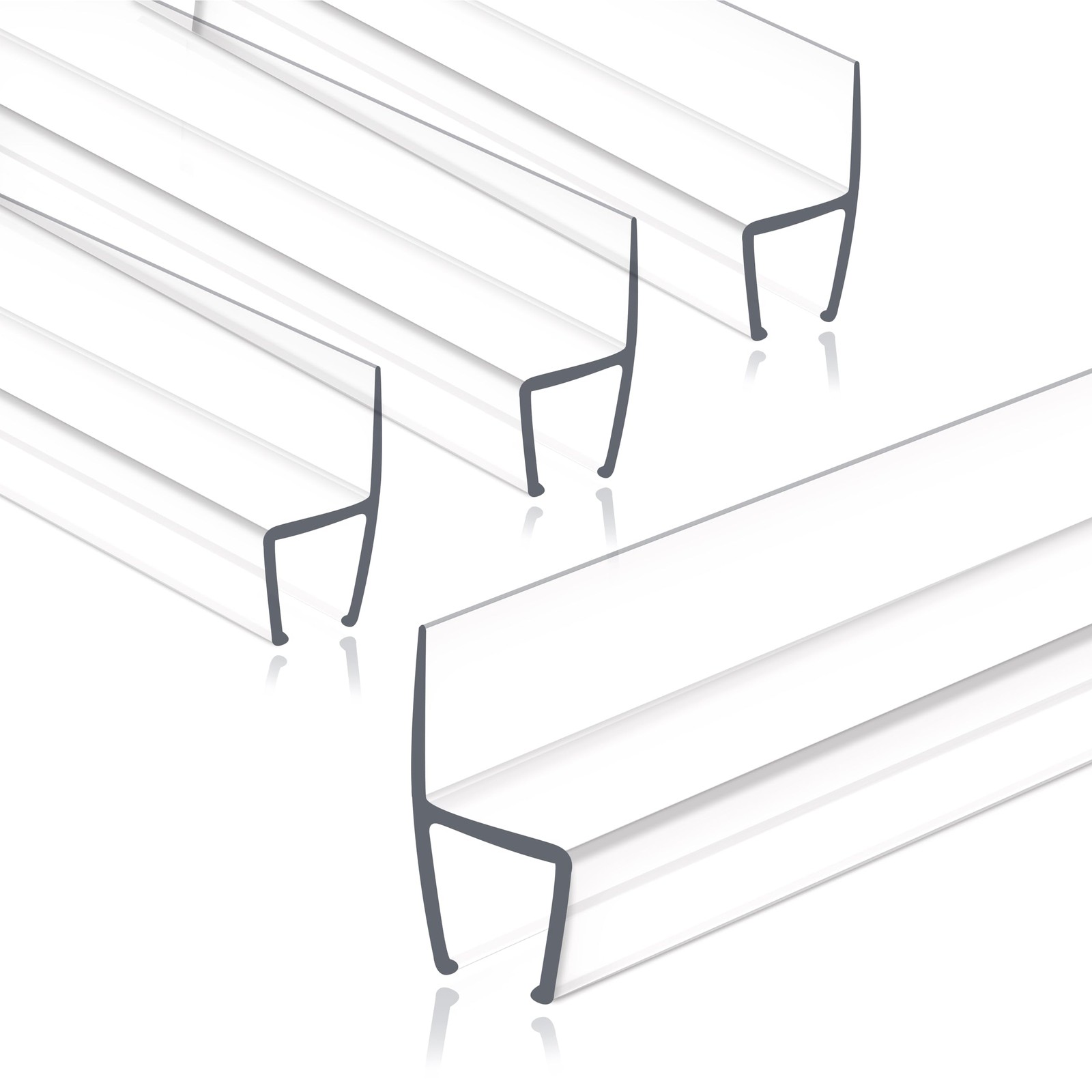 Frameless Shower Door Seal Strip 4 Pack 78 Inch for 1/2 Inch Thick Glass