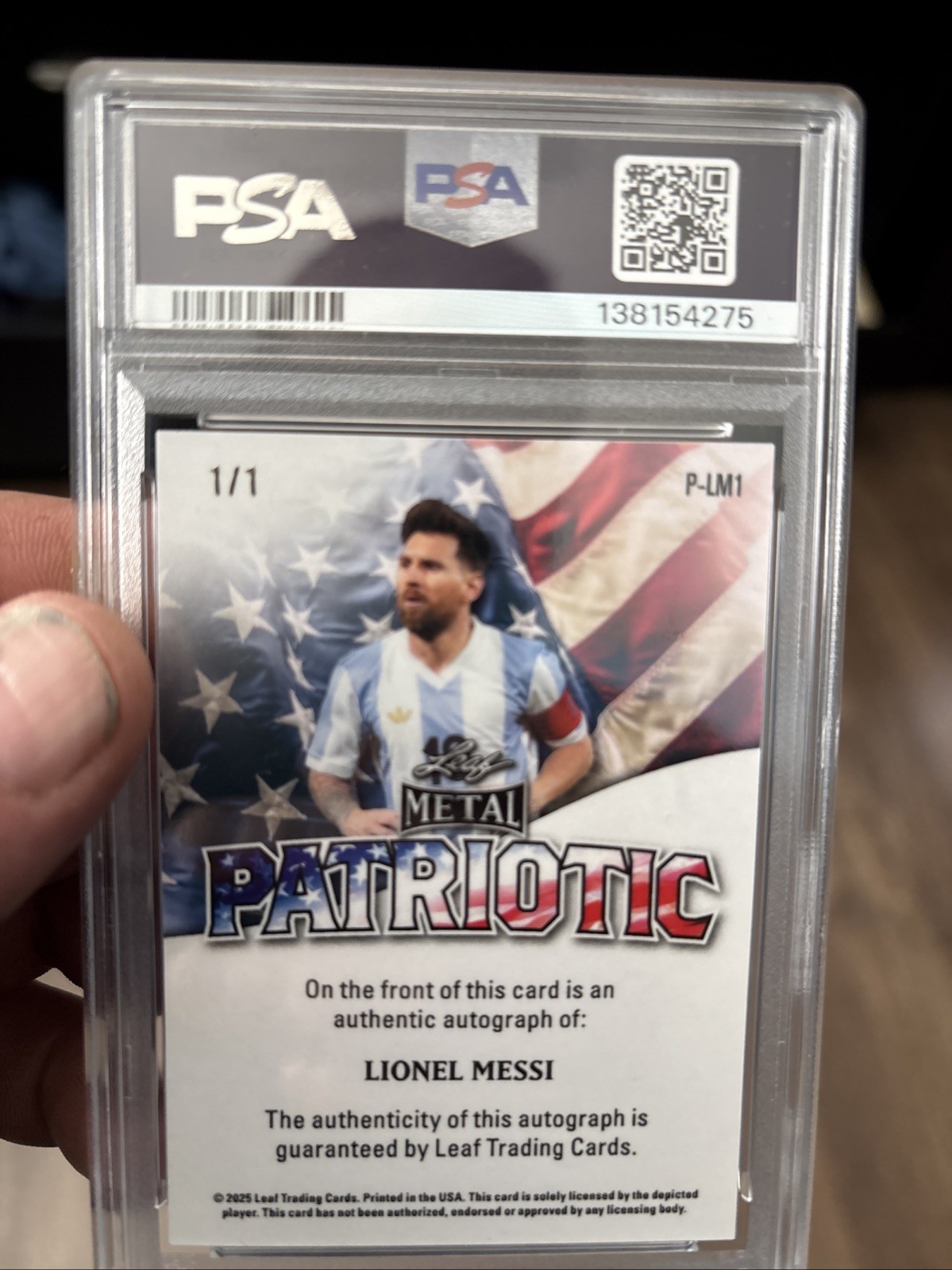 2025 Metal Ind Day Lionel Messi Patriotic Au-L.memorial 1/1 Auto view 2