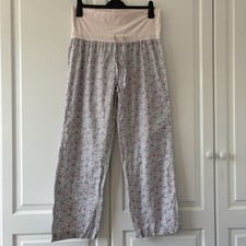 Ladies Colline Pink Floral 100% Cotton Maternity Pyjama Bottoms / Trousers 14-16