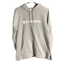 Columbia Light Gray Logo Fleece Hoodie Men s Large Outdoor, Athleisure, Casual