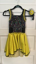 Revolution Large Child Jazz Tap Costume RC18586 Chartreuse/Black