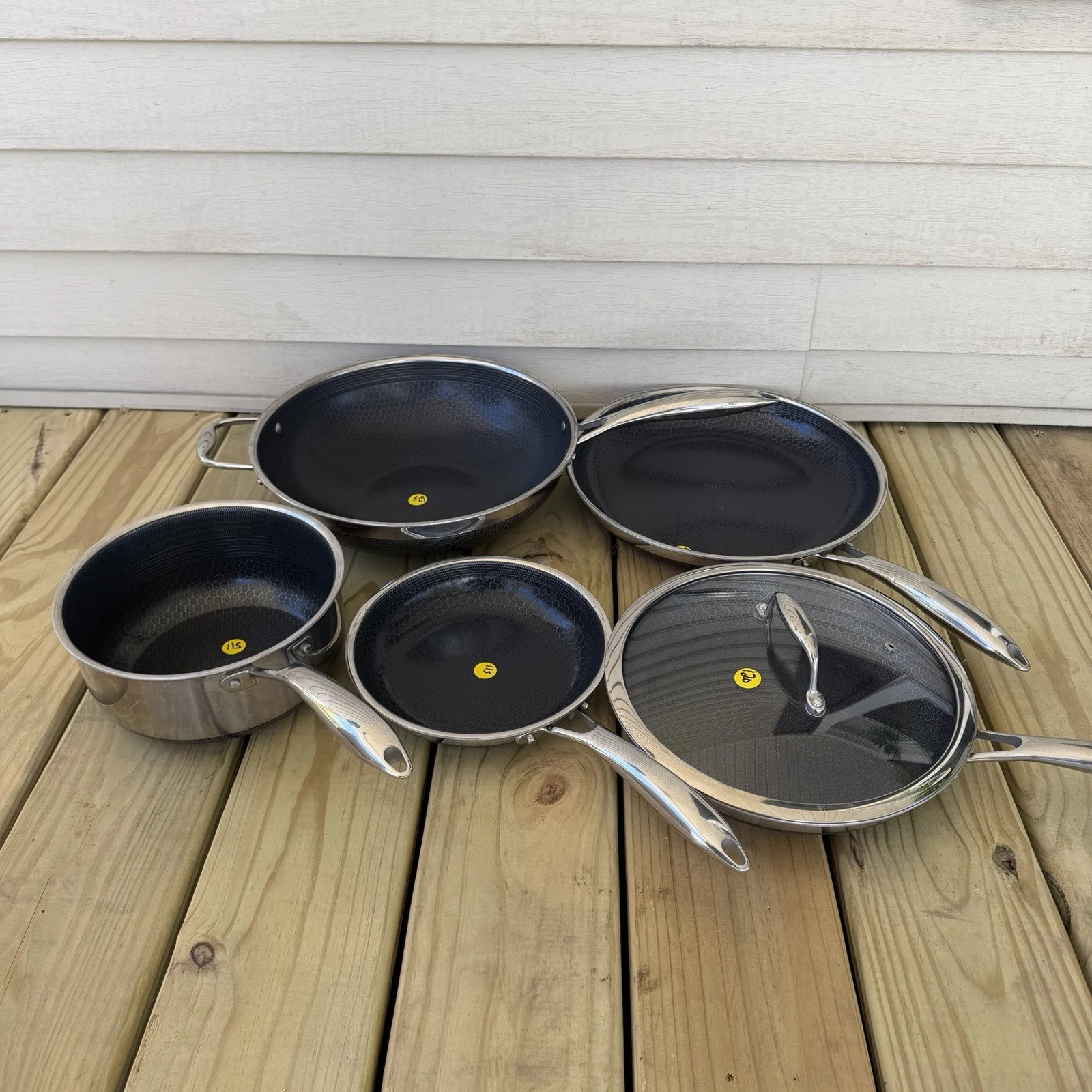 Hexclad Hybrid Cookware 6 Piece Set Preowned Great Condition