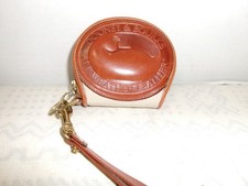 VINTAGE DOONEY BIG DUCK COIN PURSE WRISTLET BONE W/TAN