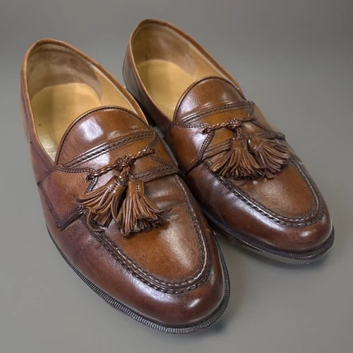 Johnston & Murphy Men's Size 10M US Brown Leather Tassel Dress Loafer Shoes