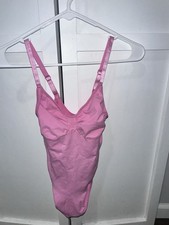 Women s Pink Bodysuit Size L Regular Adjustable Straps Wireless Opaque Solid