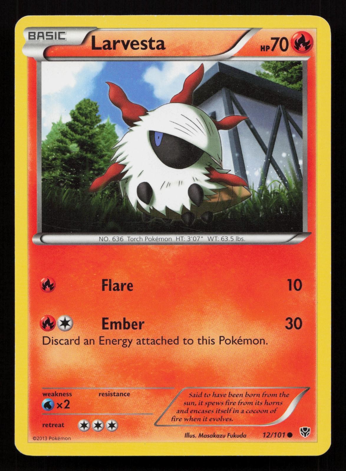 Larvesta 12/101 Common Plasma Blast Pokemon LP