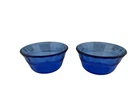 2 PYREX 463 175ml Cobalt Blue Custard Dishes Cups Ramekin 3-Ring Design 6 OZ.
